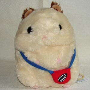 NWT Cute Chubby Hamster 10" Plush by Amuse, w/Seed Bag, Stuffed Animal NEW